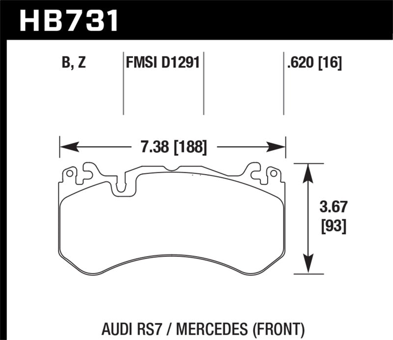 Hawk 15-17 Audi RS7 / 14-15 Mercedes G63 AMG / SL63 AMG HPS 5.0 Street Front Brake Pads - Black Ops Auto Works