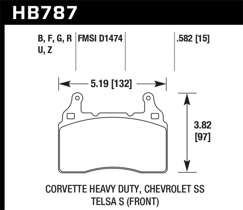 Hawk 15-17 Chevy Corvette Z06 HPS 5.0 Front Brake Pads - Black Ops Auto Works