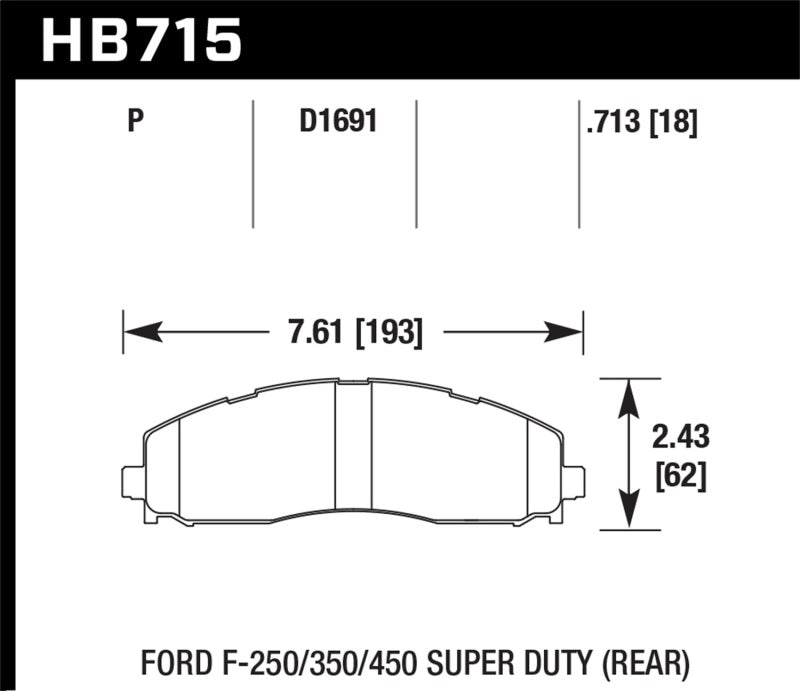 Hawk 15-17 Ford F-250/350 LTS Street Rear Brake Pads - Black Ops Auto Works