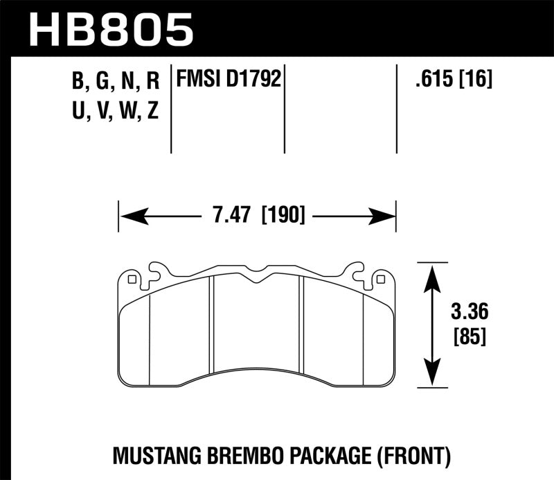 Hawk 15-17 Ford Mustang Brembo Package DTC-60 Front Brake Pads - Black Ops Auto Works