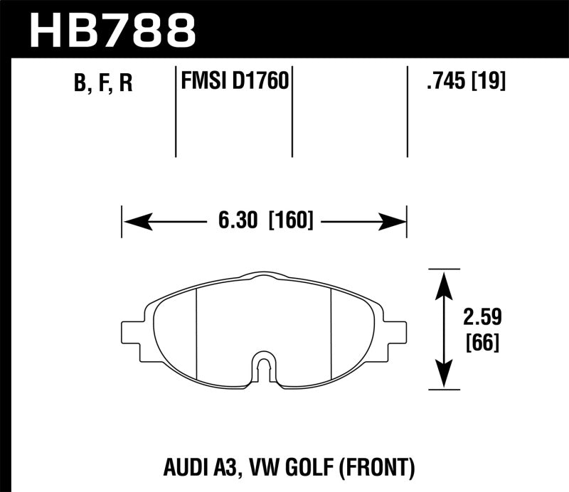 Hawk 15-17 VW Golf / Audi A3/A3 Quattro HPS Street Front Brake Pads - Black Ops Auto Works