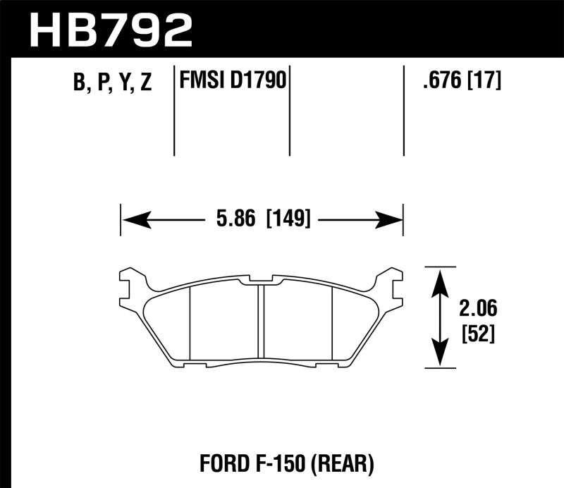 Hawk 15 Ford F-150 LTS Street Rear Brake Pads - Black Ops Auto Works