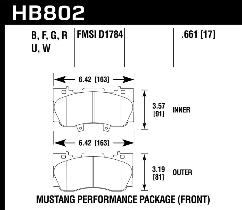 Hawk 16-17 Ford Mustang HP+ Street Front Brake Pads - Black Ops Auto Works
