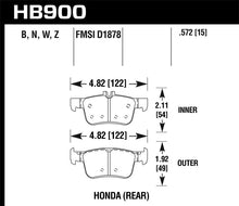 Load image into Gallery viewer, Hawk 16-17 Honda Civic HPS 5.0 Rear Brake Pads - Black Ops Auto Works