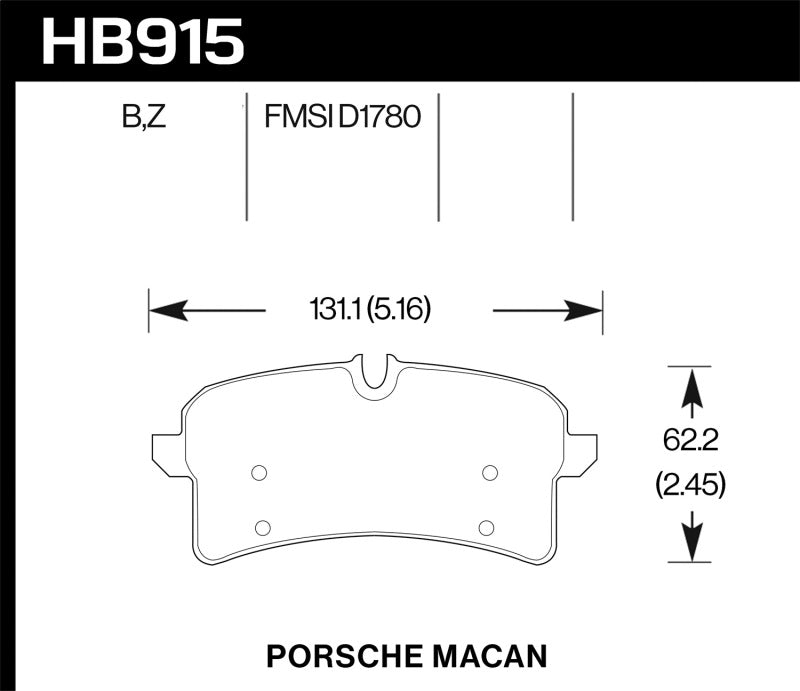 Hawk 16-18 Porsche Macan HPS 5.0 Street Rear Brake Pads - Black Ops Auto Works