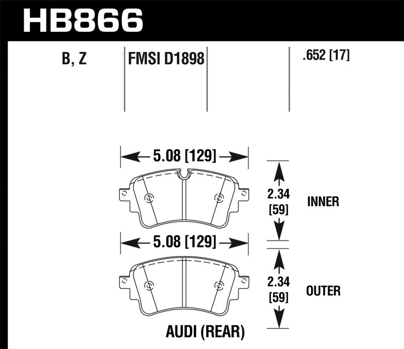 Hawk 18-19 Audi S5 HPS 5.0 Rear Brake Pads - Black Ops Auto Works