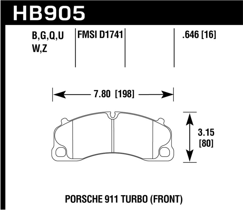 Hawk 18 Porsche 911 HPS 5.0 Front Brake Pads - Black Ops Auto Works