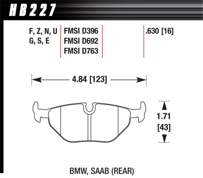 Hawk 1992-1998 BMW 318i HPS 5.0 Rear Brake Pads - Black Ops Auto Works