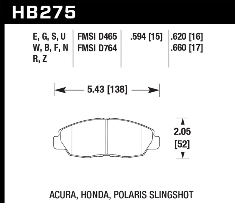 Hawk 1997-1997 Acura CL 2.2 HPS 5.0 Front Brake Pads - Black Ops Auto Works