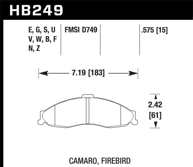 Hawk 1998-2002 Chevrolet Camaro SS 5.7 HPS 5.0 Front Brake Pads - Black Ops Auto Works