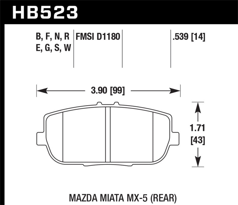 Hawk 2006-2006 Mazda MX-5 Miata Club Spec HPS 5.0 Rear Brake Pads - Black Ops Auto Works