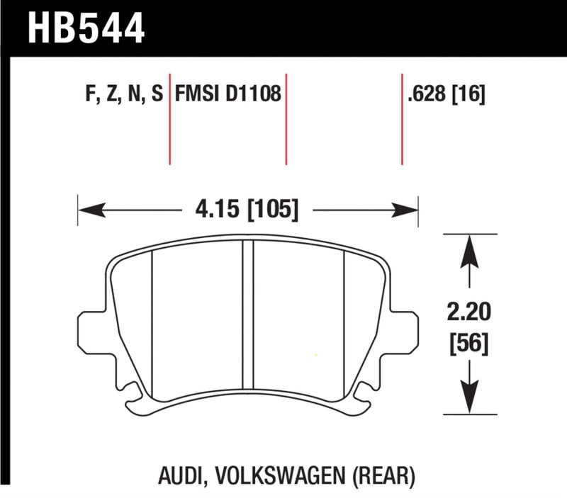 Hawk 2006-2009 Audi A3 TFSIi Quattro 2.0 HPS 5.0 Rear Brake Pads - Black Ops Auto Works