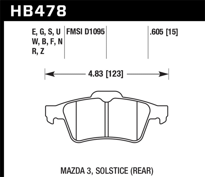 Hawk 2007-2010 Chevrolet Cobalt SS (With Brembo Brakes) HPS 5.0 Rear Brake Pads - Black Ops Auto Works