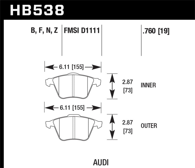 Hawk 2009-2009 Audi A4 Cabriolet HPS 5.0 Front Brake Pads - Black Ops Auto Works
