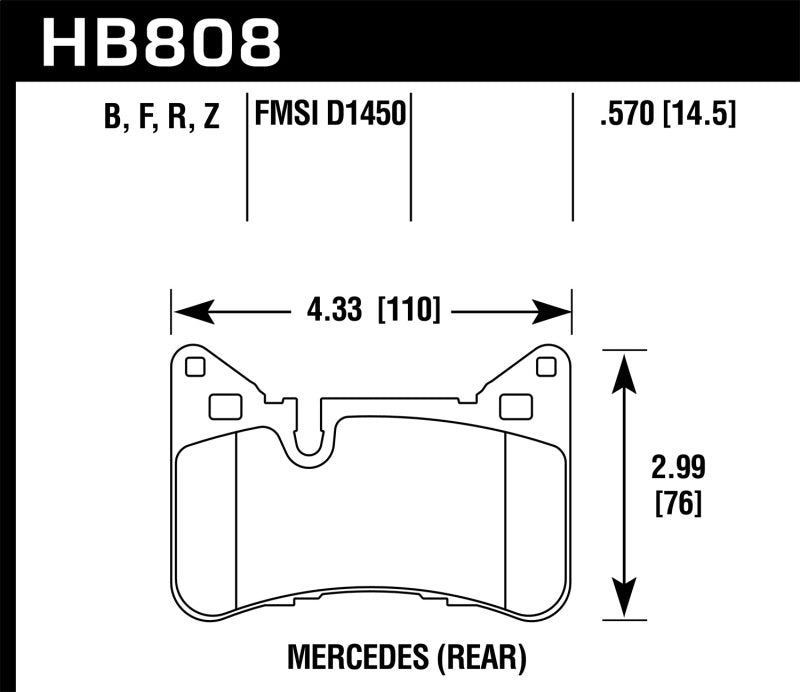 Hawk 2012-2015 Mercedes Benz C63 AMG Rear HPS 5.0 Brake Pads - Black Ops Auto Works