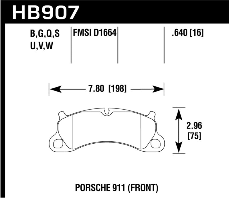 Hawk 2016 Porsche 911 Carrera S HPS 5.0 Front Brake Pads - Black Ops Auto Works