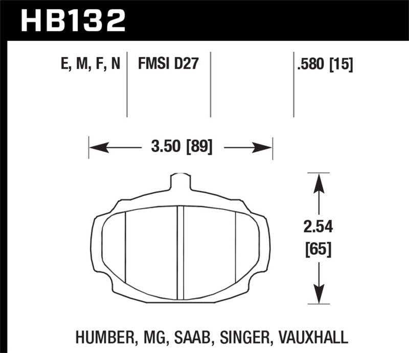 Hawk 67-80 MGB / 67-74 MGB GT Blue 9012 Race Front Brake Pads - Black Ops Auto Works