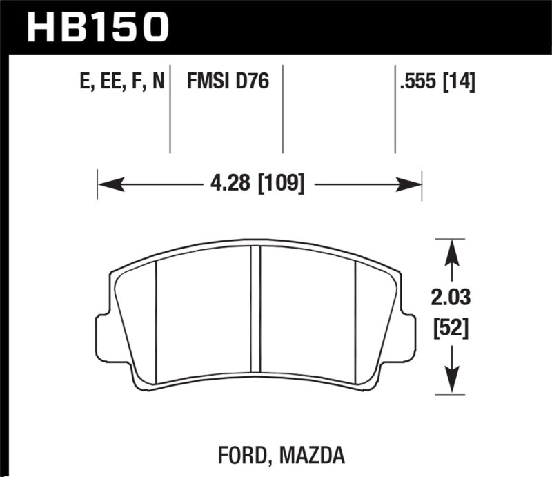 Hawk 79-84 Mazda B2000 / 70-74 RX-2 / 74-78 RX-4 / 79-85 RX-7 Blue 9012 Front Race Brake Pads - Black Ops Auto Works