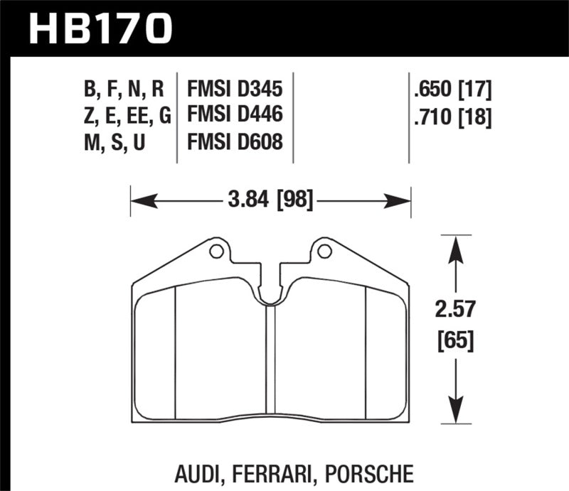 Hawk 79-99 Porsche 911 / 86-95 Porsche 928 / 86-94 Porsche 944 Turbo DTC-60 Race Rear Brake Pads - Black Ops Auto Works