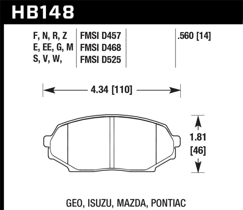 Hawk 89-93 Miata HPS Street Front Brake Pads (D525) - Black Ops Auto Works