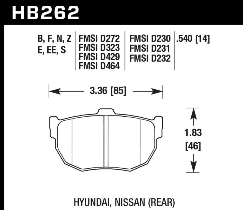 Hawk 89-97 Nissan 240SX SE HPS Street Rear Brake Pads - Black Ops Auto Works