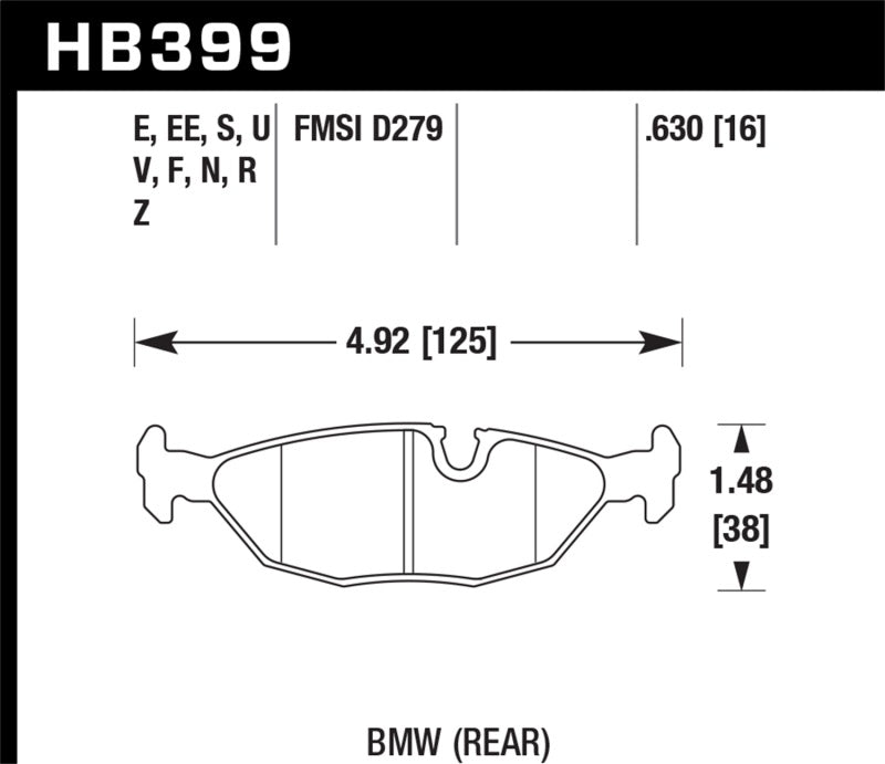 Hawk 91 BMW 318i E30 All DTC-70 Rear Brake Pads - Black Ops Auto Works