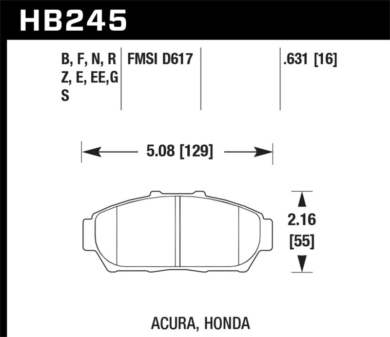 Hawk 94-01 Acura Integra (excl Type R)  DTC-60 Race Front Brake Pads - Black Ops Auto Works