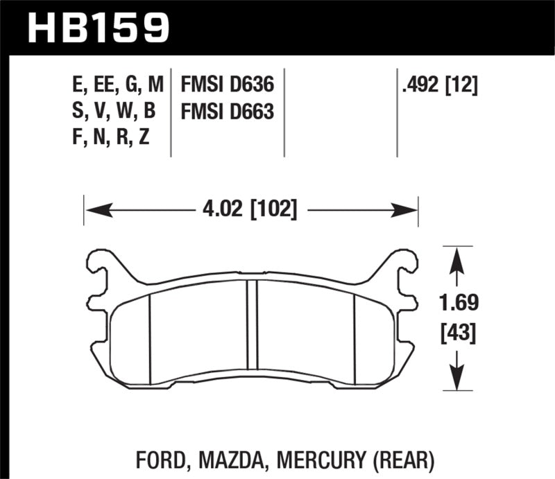 Hawk 94-05 Miata / 01-05 Normal Suspension HPS Street Rear Brake Pads (D636) - Black Ops Auto Works