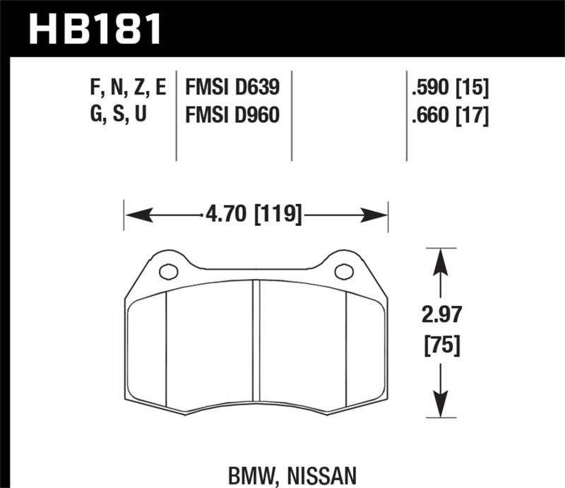 Hawk 94-97 BMW 840CI/850CI HPS Front Street Brake Pads - Black Ops Auto Works