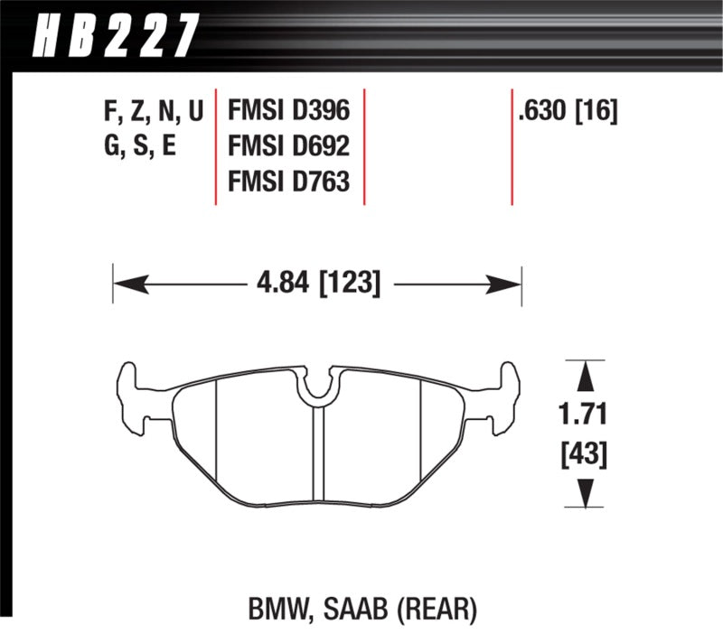 Hawk 95-99 BMW M3 E36 HP+ Street Rear Brake Pads - Black Ops Auto Works