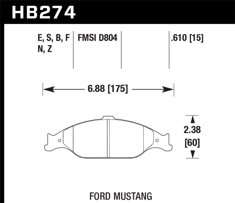 Hawk 99-04 Ford Mustang Base/GT HPS Street Front Brake Pads - Black Ops Auto Works