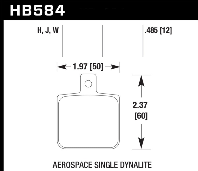 Hawk Aerospace Single Dynalite 12mm Thickness HPS Street Brake Pads - Black Ops Auto Works