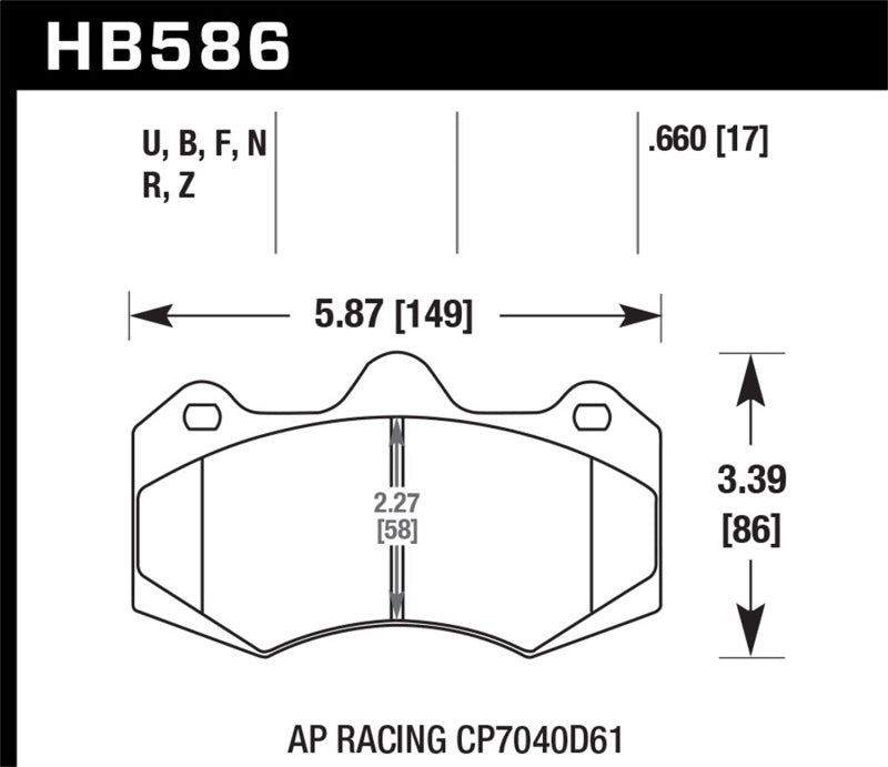 Hawk AP Racing CP7040 HP Plus Street Brake Pads Hawk Performance HAWKHB586N.660