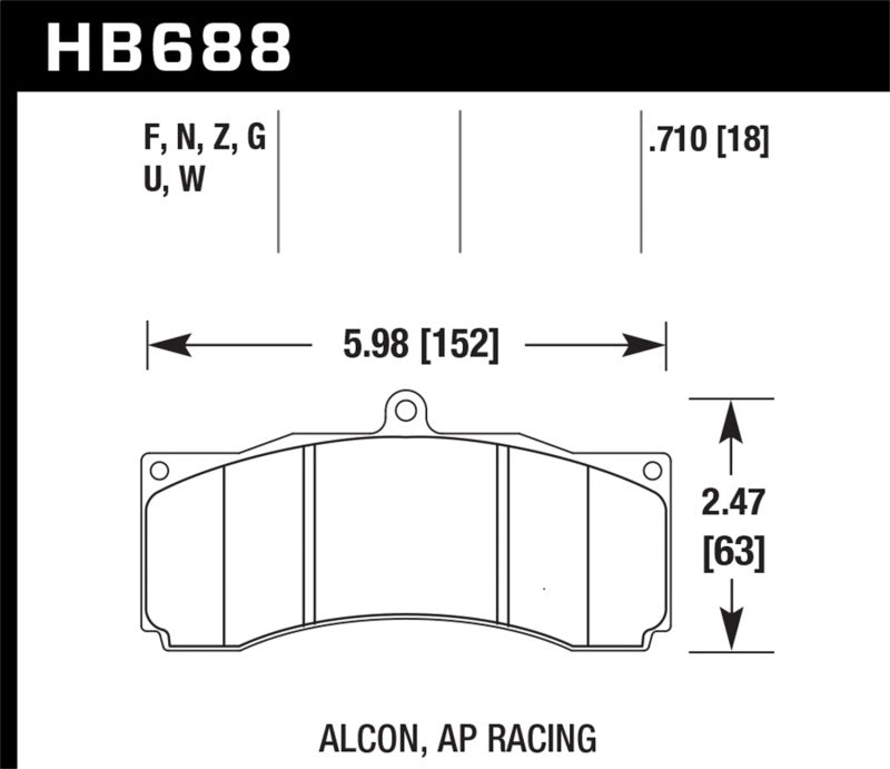 Hawk AP Racing / Stoptech / Alcon DTC-60 Race Brake Pads - Black Ops Auto Works