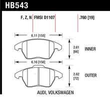 Load image into Gallery viewer, Hawk Audi A3/TT / VW EOS / Golf / Jetta / Passat / Rabbit DTC-60 Front Race Brake Pads - Black Ops Auto Works
