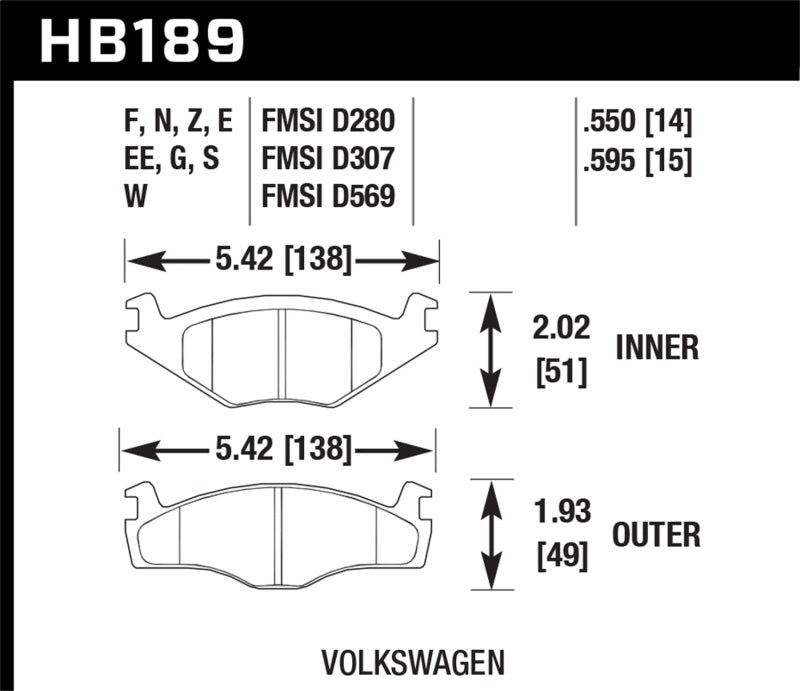 Hawk Blue 9012 Brake Pads Volkswagon - Black Ops Auto Works