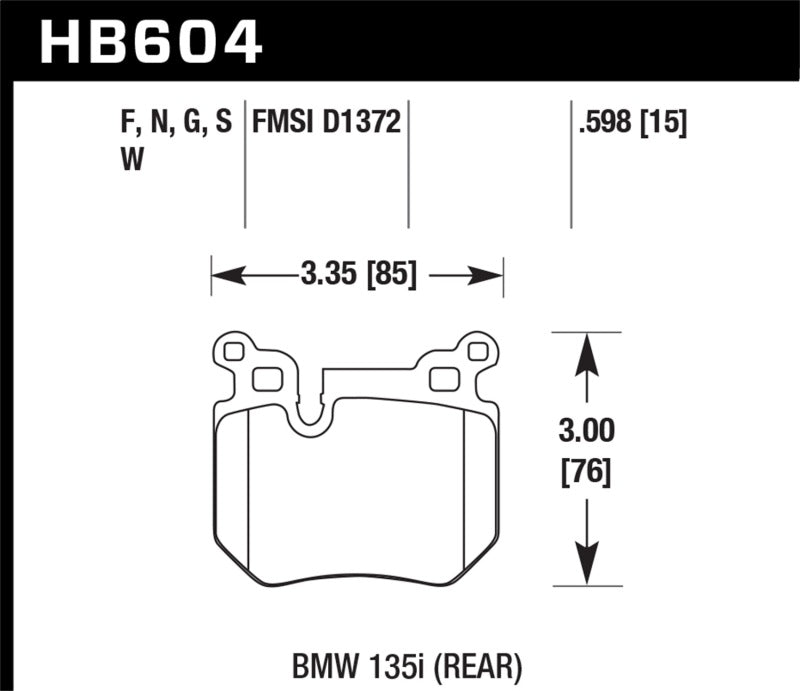 Hawk BMW 135i HP+ Street Rear Brake Pads - Black Ops Auto Works