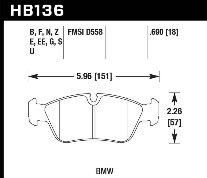 Hawk BMW 318i/318iC/318iS/318Ti/325Ci/325i/325iS/325Xi/328Ci/328iC/328iS/Z3 Race Front Brake Pads - Black Ops Auto Works
