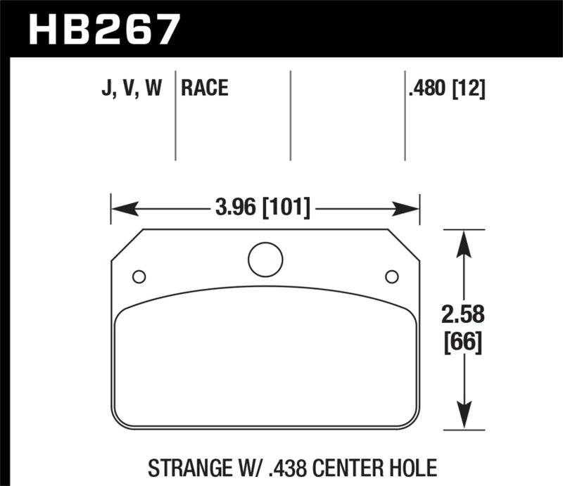 Hawk DTC-50 Brake Pads for Strange Caliper w/ 0.438in Center Hole - Black Ops Auto Works