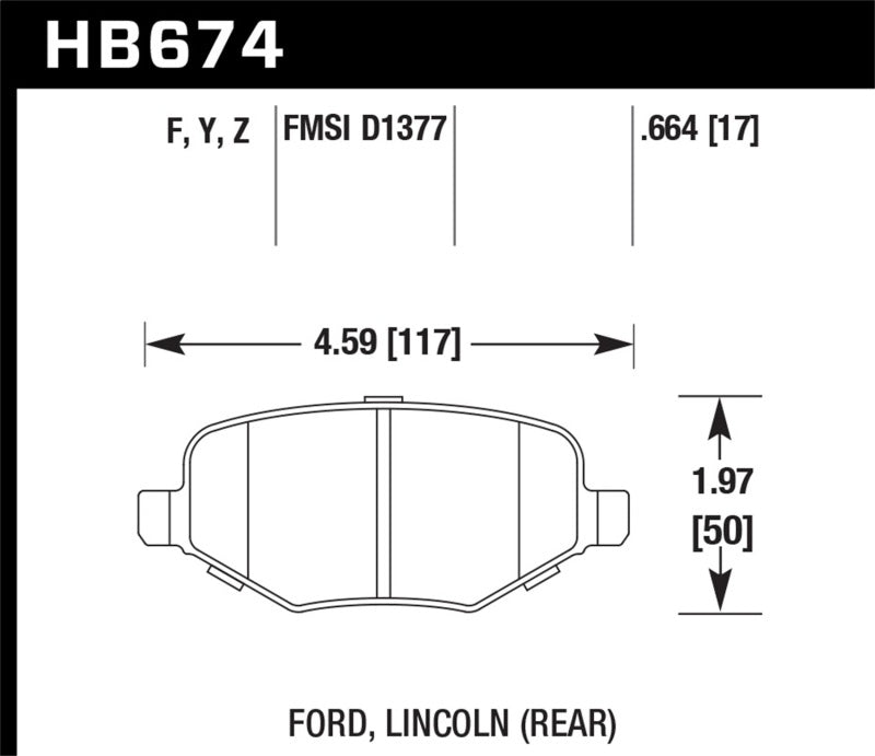 Hawk Ford Edge/Explorer/Flex/Taurus/ Lincoln MKS/MKT/MKX HPS Rear Brake Pads - Black Ops Auto Works
