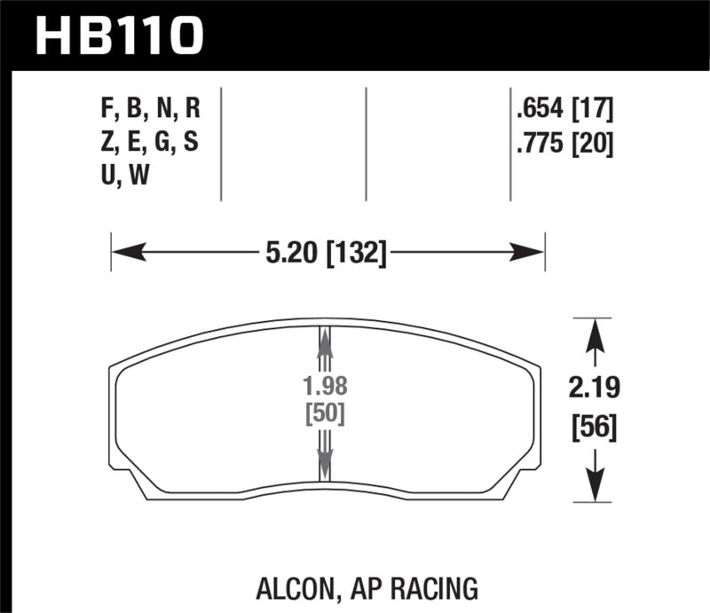 Hawk HPS 5.0 AP Racing w/ 0.654 Thickness Performance Street Brake Pads - Black Ops Auto Works