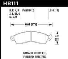 Load image into Gallery viewer, Hawk 94-04 Mustang Cobra / 88-96 Corvette / 88-92 Camaro w/HD Brakes Front Blue 9012 Race Brake Pads - Hawk Performance KHB11
