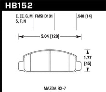 Load image into Gallery viewer, Hawk Mazda RX-7 HPS Street Front Brake Pads - Hawk Performance KHB152F.540