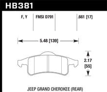 Load image into Gallery viewer, Hawk 99-04 Jeep Grand Cherokee LTS Street Rear Brake Pads - Hawk Performance KHB381Y.661