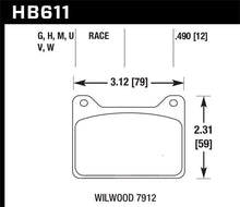 Load image into Gallery viewer, Hawk Willwood 7912 DTC-60 Race Brake Pads - Hawk Performance KHB611G.490