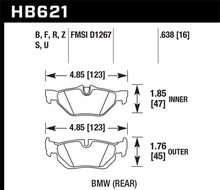 Load image into Gallery viewer, Hawk 08-11 BMW 128i / 10 BMW 323i / 07-11 BMW 328i / 07-11 BMW 328XI HT-10 Race Rear Brake Pad - Hawk Performance KHB621S.638