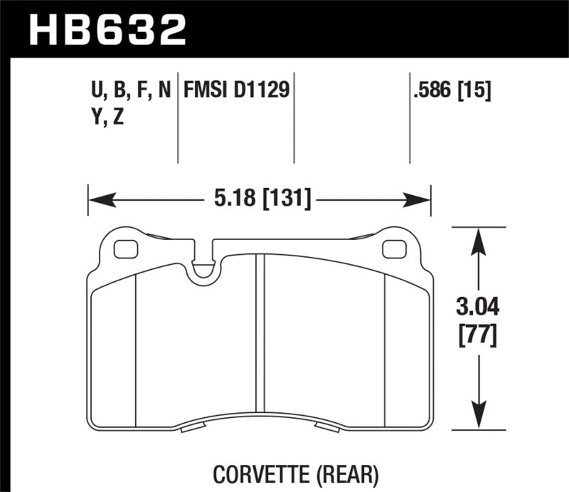 Hawk 2007-2015 Volkswagen Tourareg Base/V6/V6-Sport/TDI HPS 5.0 Performance Rear Brake Pads - Hawk Performance KHB632B.586