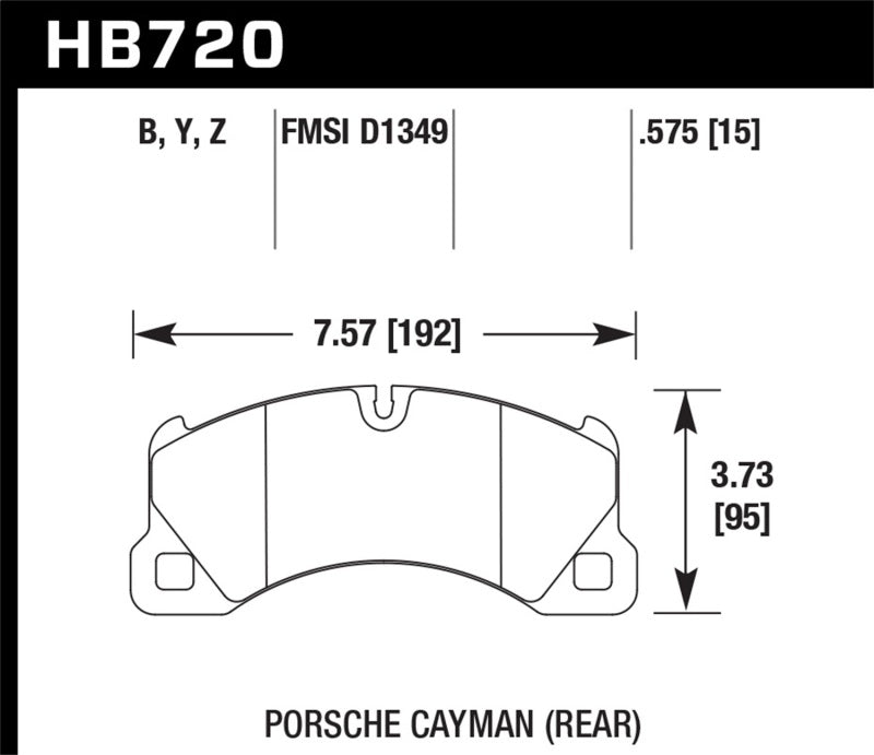 Hawk 15-17 Porsche Cayenne Front HPS 5.0 Brake Pads - Hawk Performance KHB720B.575