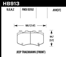 Load image into Gallery viewer, Hawk 18-19 Jeep Grand Cherokee Performance Ceramic Street Front Brake Pads - Hawk Performance KHB913Z.659