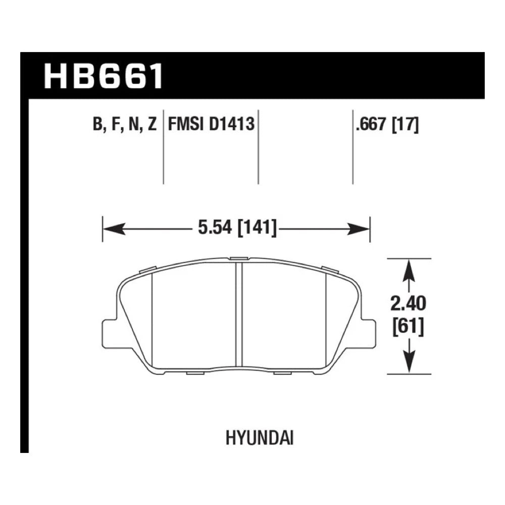 Hawk Performance HB661B.667 brake pads - performance product view 2